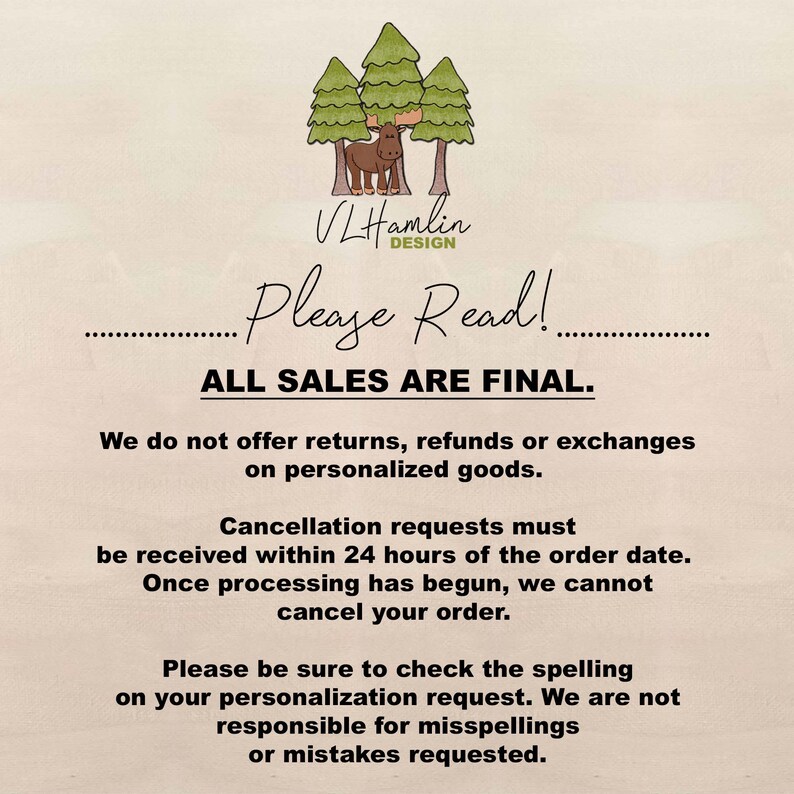 a white sign with a picture of a cow and trees on it