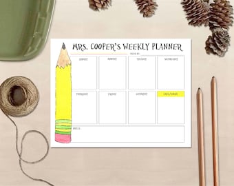 Teacher Planner Notepad - Weekly Lesson Planning Pad - Teacher Appreciation Gift