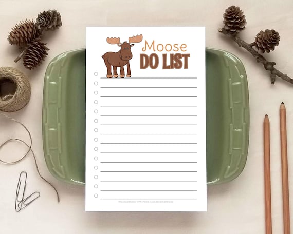 Moose To Do List - Rustic Daily Checklist Planner for the Cabin