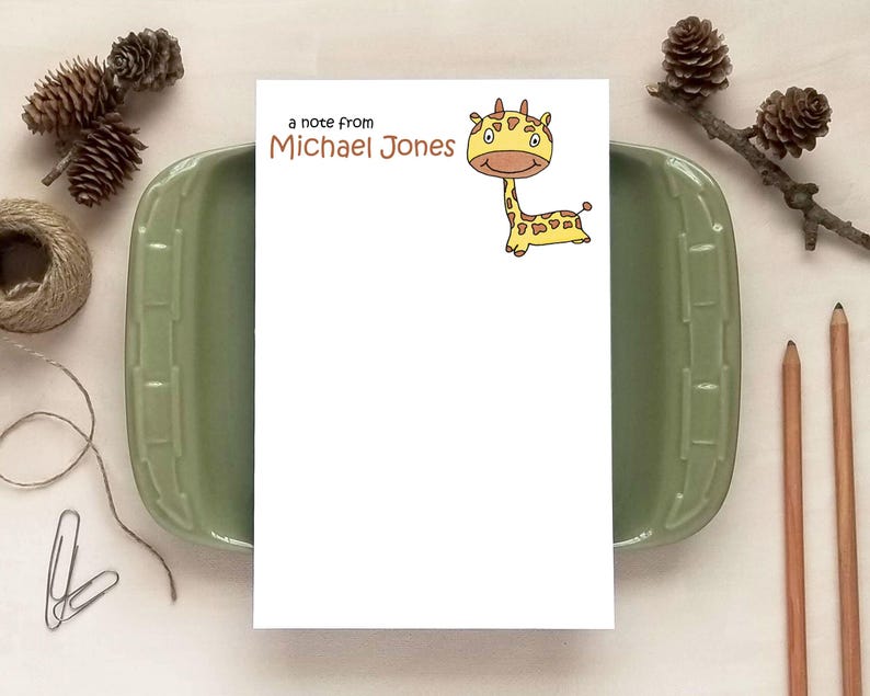 Giraffe Stationery Gift Set - Personalized Stationery for Kids ...