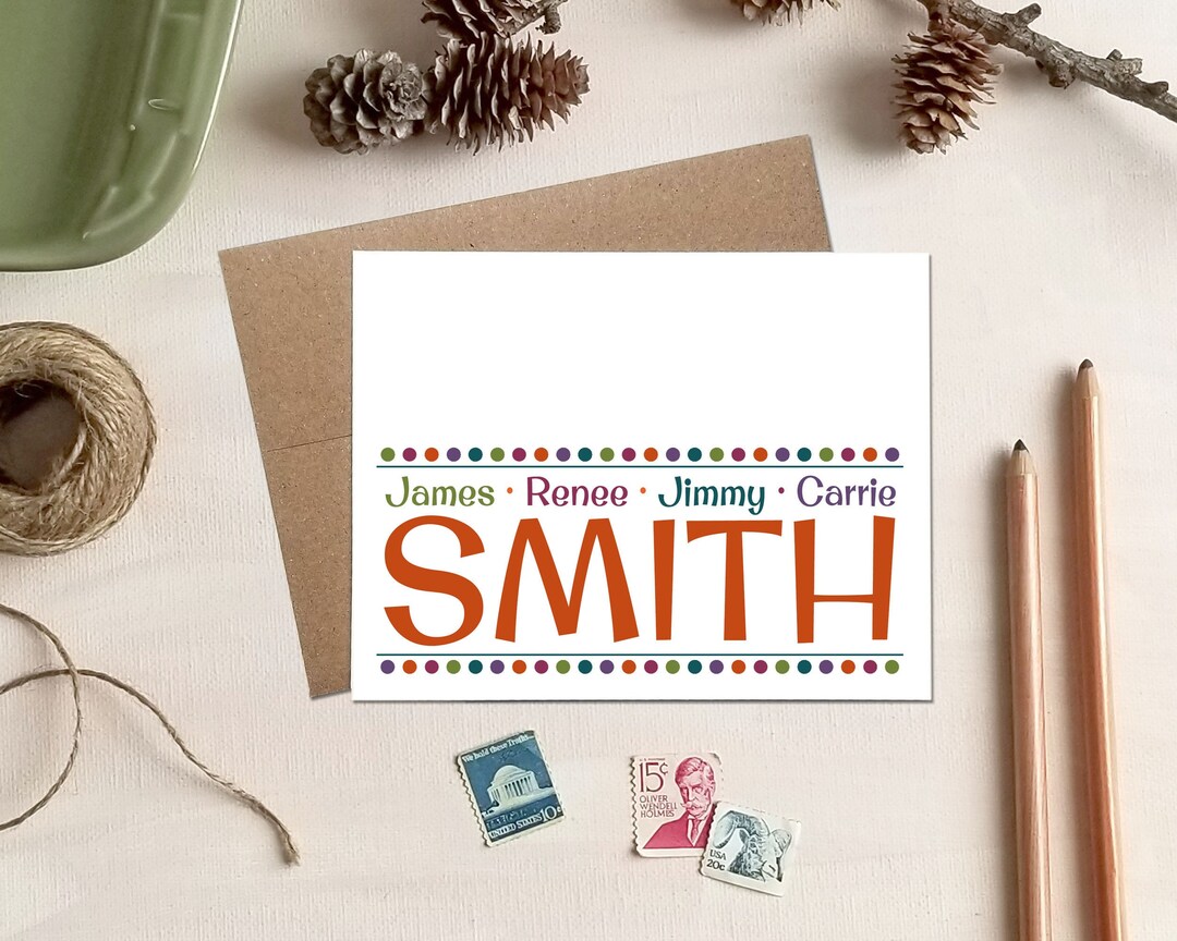 Personalized Family Note Cards Family Gift Stationery Gift for the