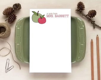 Polka Dot Apples Notepad - Gifts for Teachers - Personalized Notepad
