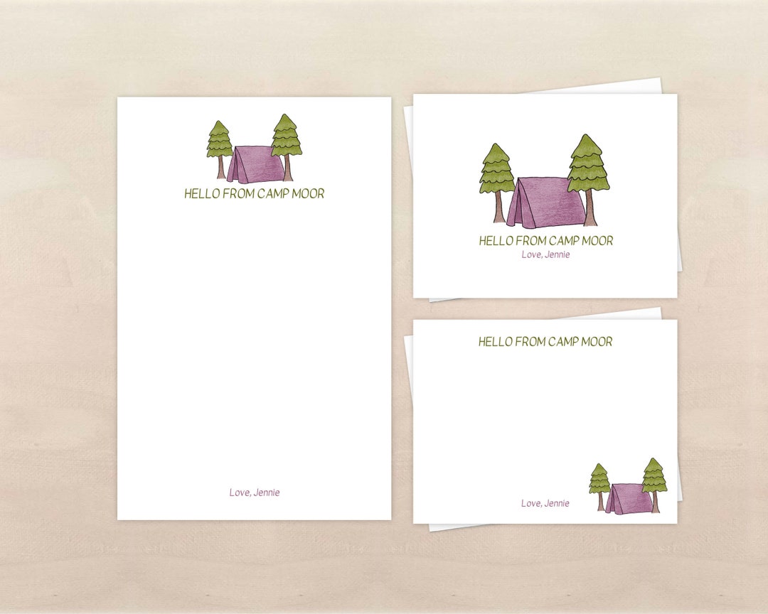 Personalized Camp Stationery Camp Stationery Gift Set for Kids