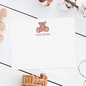 Printable Teddy Bear Note Cards - Personalized Thank You Cards - Teddy Bear Gift - Print at Home PDF
