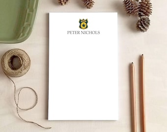 Gift for Cops - Police Badge Custom Stationery - Personalized Notepad