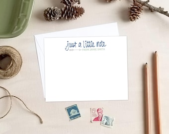Just a Little Note Flat Note Cards - Custom Stationery Gifts for Her