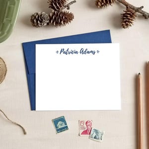 Printable Personalized Note Cards for Her - Flat Note Card Set - Script Stationery Gifts for Women - Custom Stationary for Girls