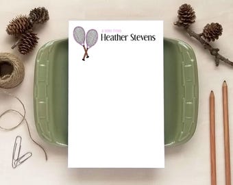 Personalized Notepad - Tennis Notepad for Her - Tennis Stationery Gifts for Women