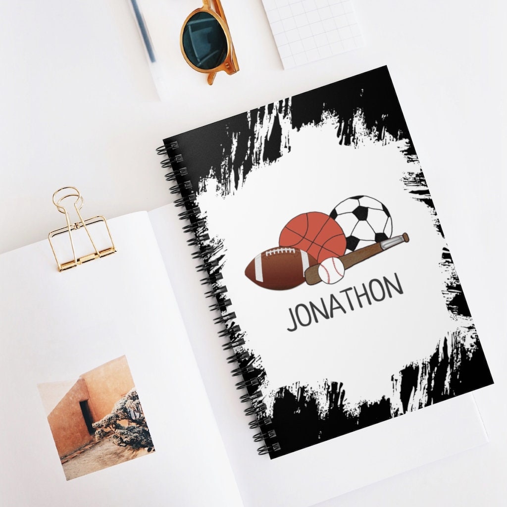 Sports Notebook Personalized Gift for Kids Etsy