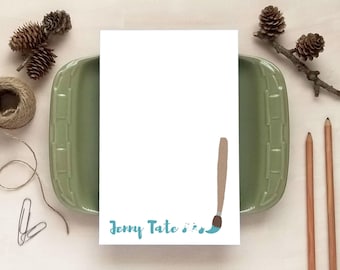 Art Teacher Gift - Paint Brush Notepad - Personalized Notepad - Painting Stationery Gifts for Artists