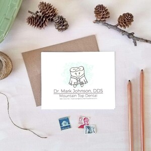 Dentist Gift - Personalized Stationery Set - Tooth Dental Note Cards and Notepad - Cute Gift for Dentists or Dental Hygienist zdjęcie 4