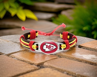 Kansas City Chiefs leather charm bracelet