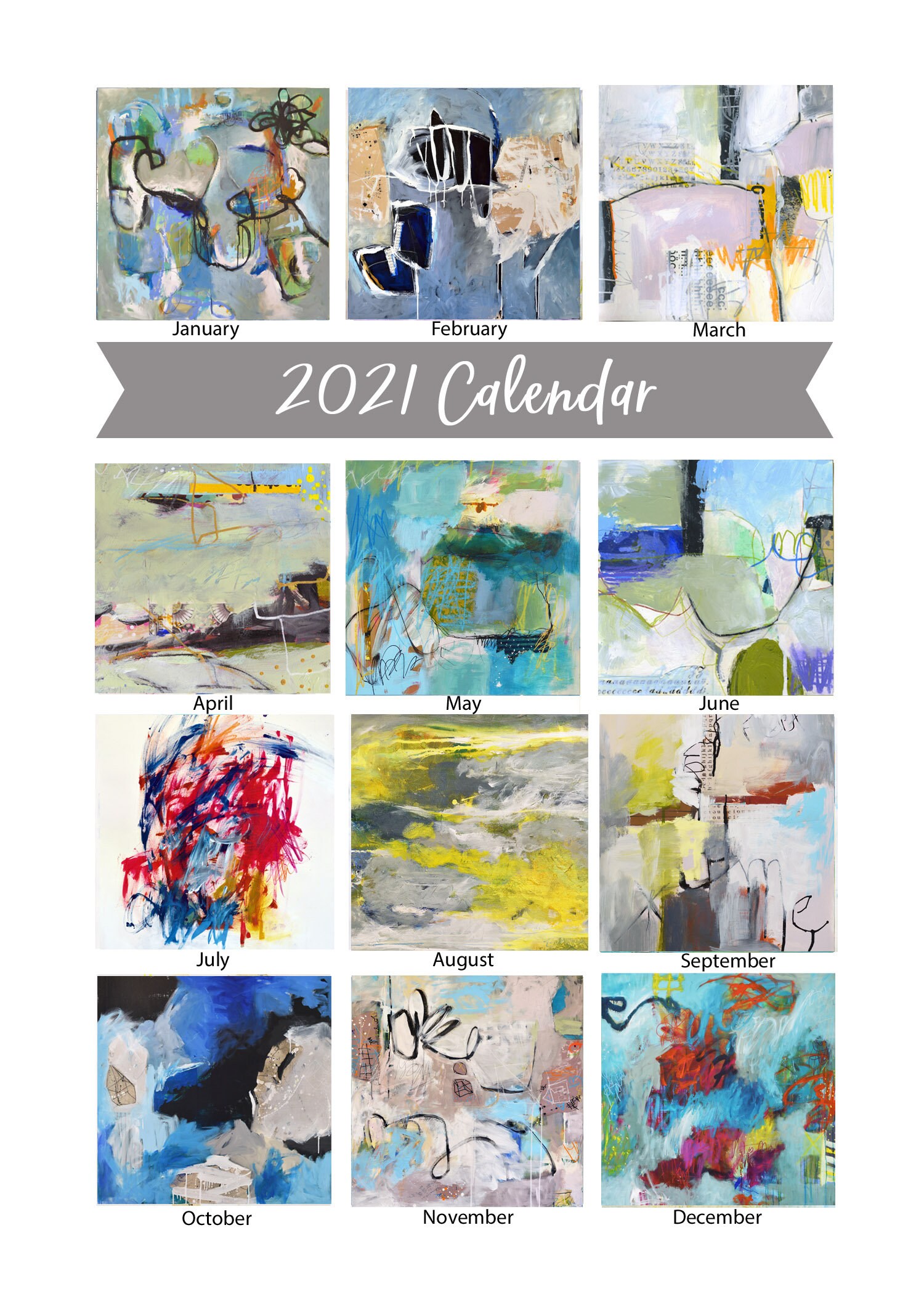 Art Calendar 2021 for Desk or Wall 5 x 7 Etsy