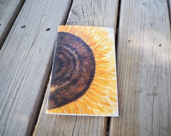 Cuaderno de acuarela con girasoles, tamaño A5, con tapa en blanco