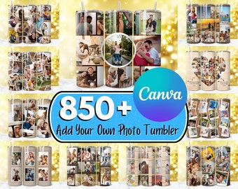 850 + Add Your Own Photo Tumbler Wrap Designs, Photo Tumbler Wrap, Canva Add Your Own Photo PNG, Collage Tumbler, Photo Sublimation Wrap PNG