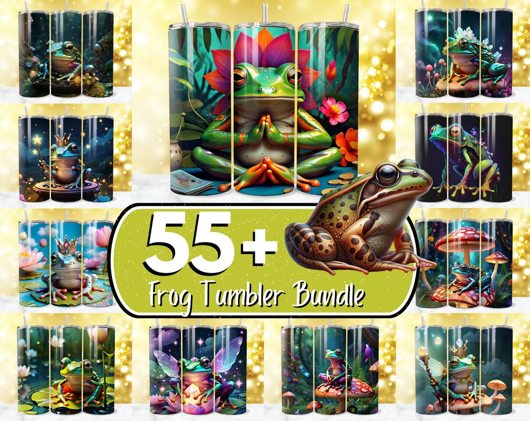 55 Frog Tumbler Wrap Designs Bundle, 20 Oz Frog Sublimation Designs ...