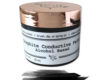 Alcohol Base Conductive Paint for Electroforming | 2oz Jar Graphite Conductive Paint for Electroformed Jewelry | Copper Electroformer Supply