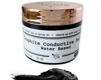 Water Base Conductive Paint for Electroforming | 2oz Jar Graphite Conductive Paint for Electroformed Jewelry | Copper Electroforming Supply