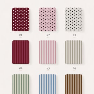 Funda personalizada para Kindle, diseño retro de rayas y lunares, parte trasera magnética transparente para Kindle Paperwhite de 12.ª generación (7") y Kindle 2024. Regalo ideal para amantes de los libros. imagen 4