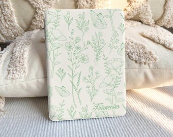 Etui na Kindle'a z motywem kwiatowym, etui Kobo, Kindle Paperwhite 12. generacji i Kindle Colorsoft z paskiem na rękę, funkcją automatycznego uśpienia i wybudzania, magnetycznym tyłem