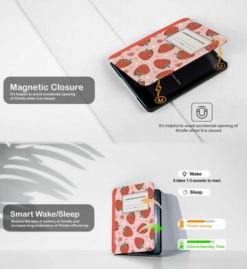 Composition Book Kindle Case,Kobo case,Kindle Paperwhite 12th Gen and Kindle Colorsoft with Hand Strap,Auto Sleep Wake,Magnetic Back