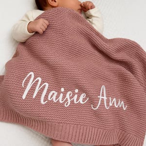Personalized Baby Knit Blanket,Embroidered Baby Name Blanket,Newborn Cotton Blanket,Unique Baby Shower Gift,Newborn Blanket,Baby Shower Gift