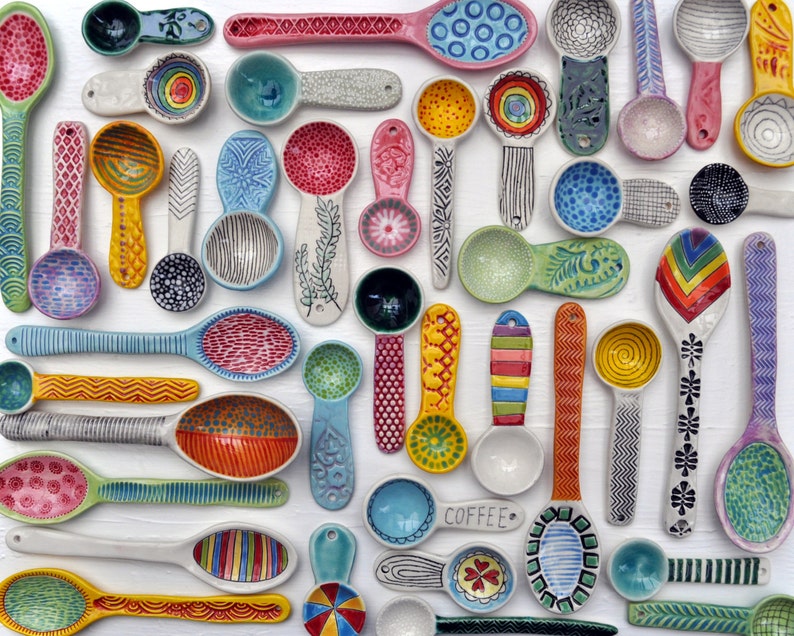 Instant Collection of pottery spoons Made to Order image 1