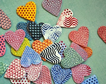 Valentine Magnets- Colorful Ceramic Heart Magnets