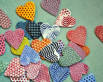 Valentine Magnets- Colorful Ceramic Heart Magnets