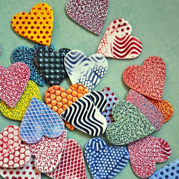 Valentine Magnets- Colorful Ceramic Heart Magnets