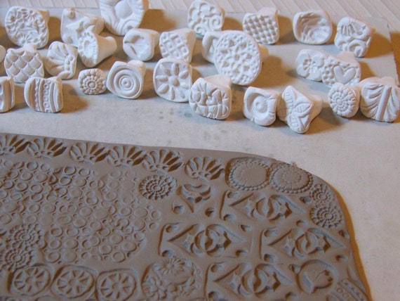 Bisque stamps for clay, fondant, PMC, polymer clay