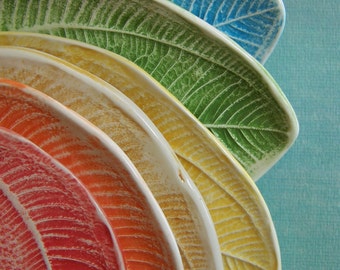 Leafy Tapas Plates or Trinket Dishes- set of 8- made to order