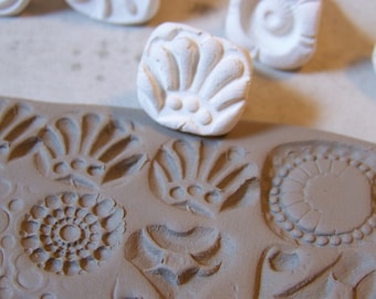 Handmade Clay Stamps- Textural Stamp- Pattern Tool-  for pottery, polymer, PMC, play doh, fondant and more- *PLEASE read listing description