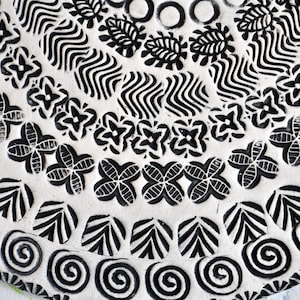 15 Handmade Pottery Stamps: Bisqued Stoneware Clay Textures
