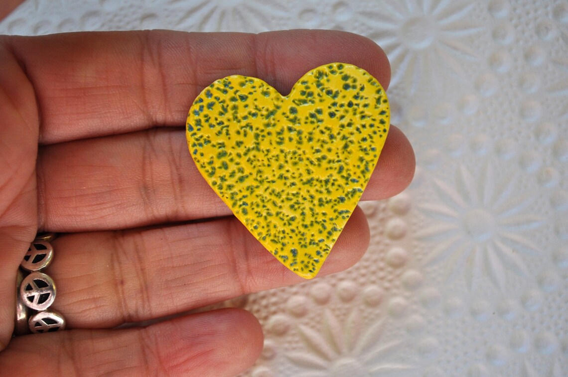 Valentine Colorful Ceramic Heart Etsy