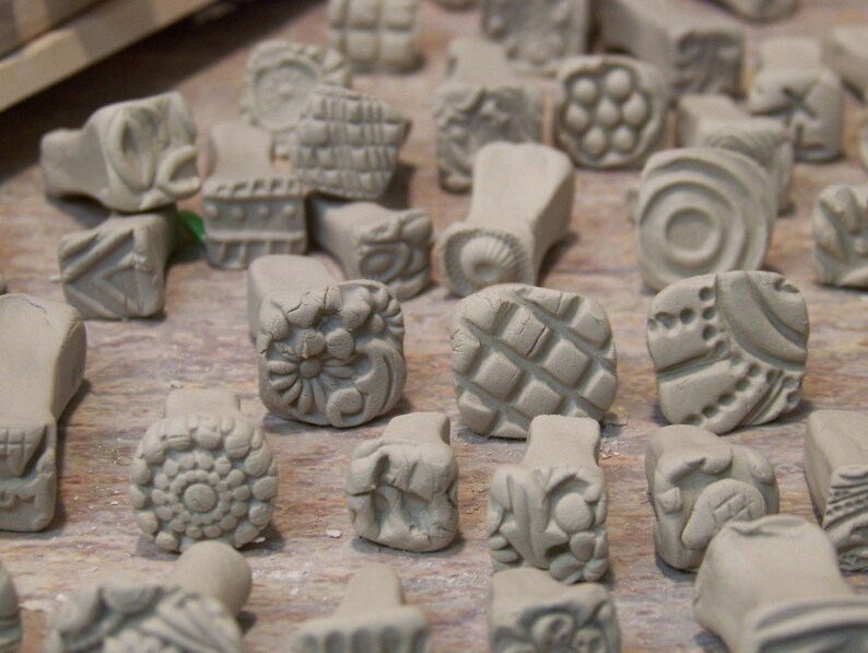 Handmade Clay Stamps Textural Stamp Pattern Tool for pottery, polymer, PMC, play doh, fondant and more PLEASE read listing description image 4