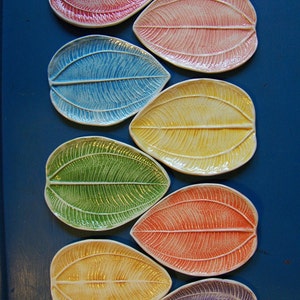 Leafy Tapas Plates or Trinket Dishes set of 8 made to order image 4