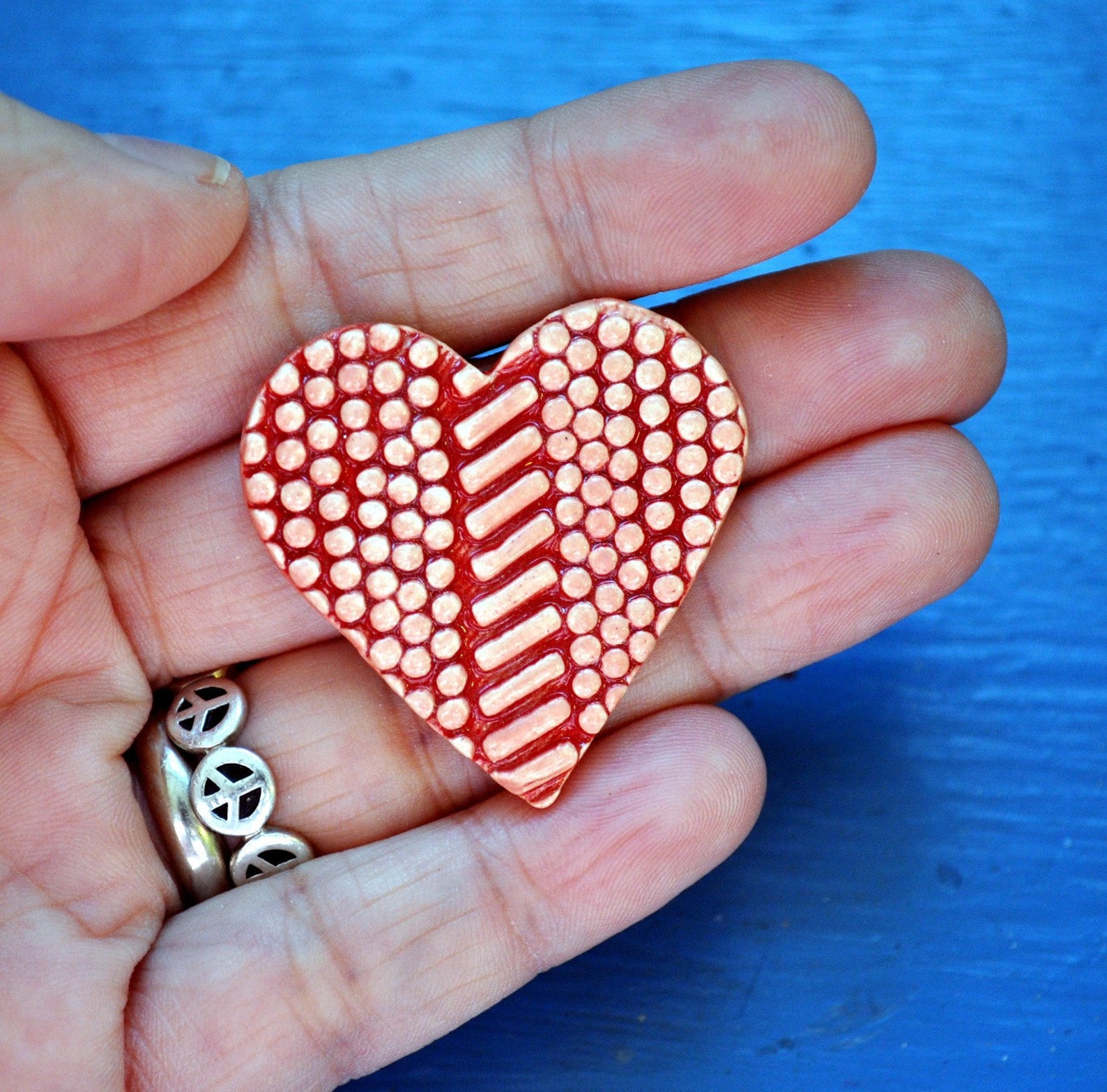 Colorful Hearts Ceramic Heart Valentine Etsy