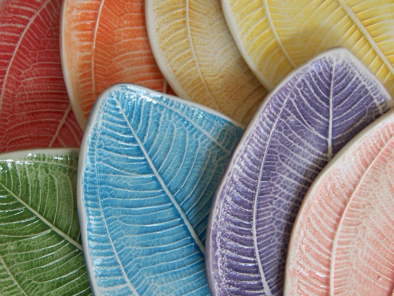 Leafy Tapas Plates or Trinket Dishes Set of 8 Made to Order Etsy