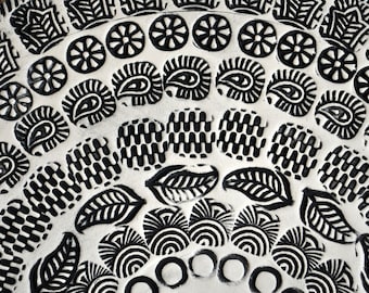 Handmade Pottery Stamps: Bisqued Stoneware Clay Texture Stamps