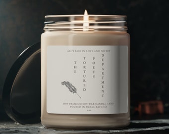 The Tortured Poets Department | Luxury 9oz Soy Scented Candle | Unique Gift | Inspirational Candle | Self-Care | Women Empowerment