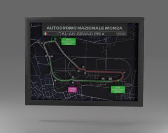 Autodromo Nazionale Monza - 3D Printed  - 2025 -  F1 Gift Idea - Formula 1 Circuit Framed Art - Street Motorsport Gift- Italian Grand Prix