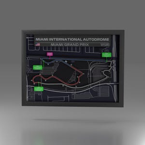 Formula One Miami International Autodrome - 3D Printed  - 2025 -  F1 Gift Idea - Formula 1 Framed Art -  Motorsport Gift- Miami Grand Prix