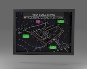 Red Bull Ring Framed 3D-Printed F1 Track Art: Austrian Grand Prix
