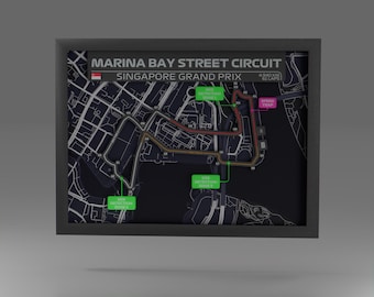 3D Printed Marina Bay Street Circuit Art – Singapore Grand Prix Motorsport Track