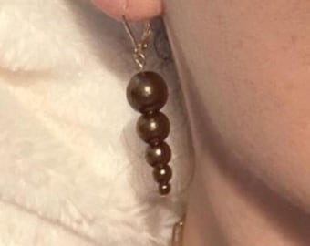 Faux Pearl Bead Dangle Earring | Lightweight Statement Jewelry | Everyday Simple Trend Jewelry Drop Earring Gift for Her