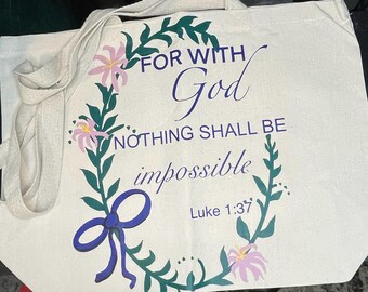 Bolso de mano con temática religiosa / Bolso bandolera cristiano / Bolso con versículos bíblicos / Bolso con versículo bíblico inspirador / Regalo religioso / Bonito bolso cristiano para libros