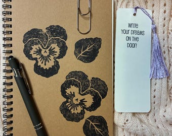 Flowers and Floral Decorated Journals & Sketchbooks | Original Artwork Notebook Gift Set with Pen, Bookmark and Pen Clip | Garden Design