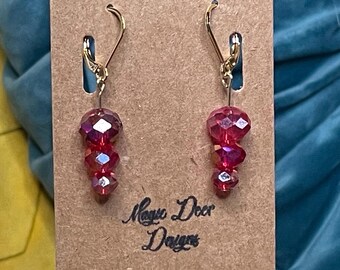 Faceted Glass Bead Dangle Earring | Lightweight Statement Jewelry | Everyday Simple Vacation Jewelry Sparkly Drop Earring Gift for Her