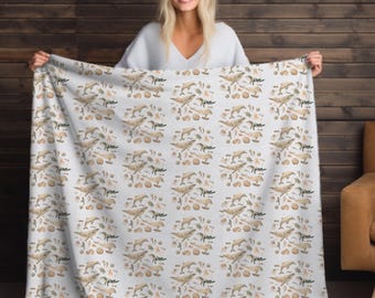 Velveteen Sea Creature Blanket, Ocean Animal Throw, Nautical Bedspread